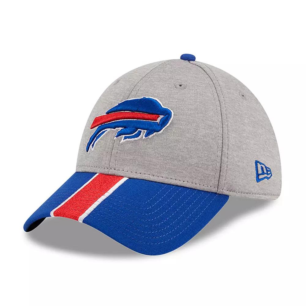 Men's New Era Heather Gray/Royal Buffalo Bills Striped 39THIRTY Flex Hat, Size: Medium/Large, Grey Product Image