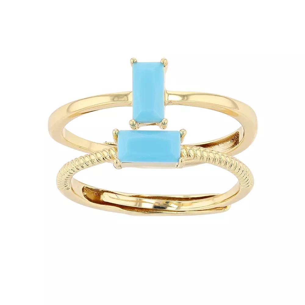 City Luxe Birthstone Simulated Gemstone Duo Ring Set, Women's, Silver Tone December Product Image