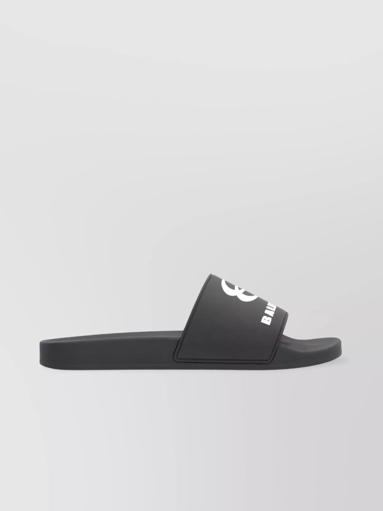 BALENCIAGA Rubber Slide Sandals For The Pool Men In Black White Product Image