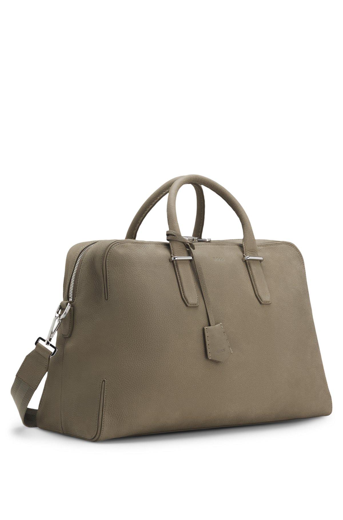 Grained-leather holdall with embossed logo Product Image
