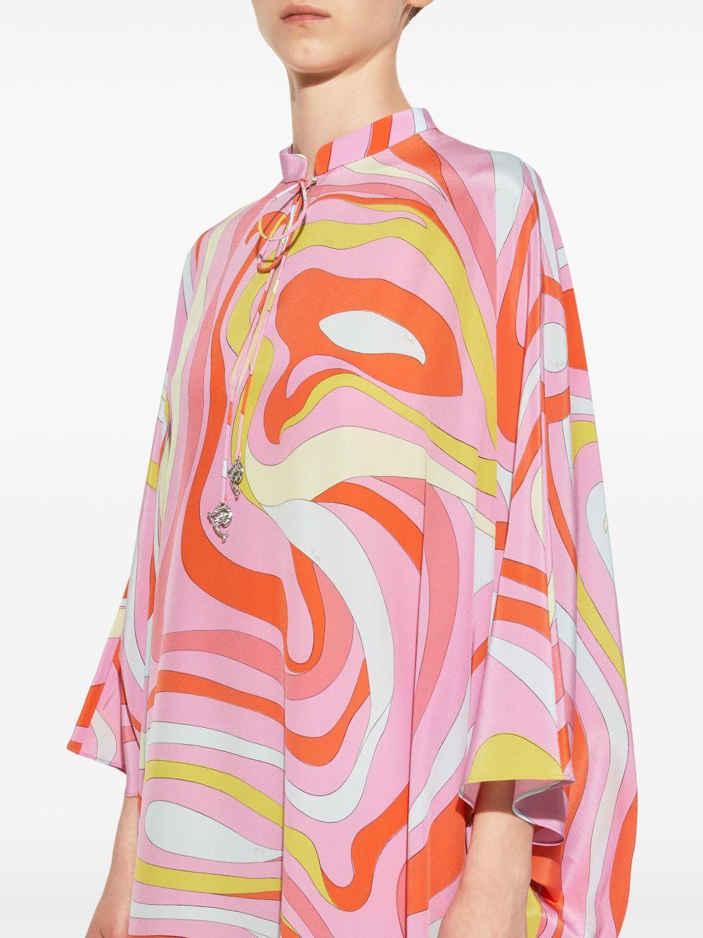 Marmo-print silk maxi dress Product Image