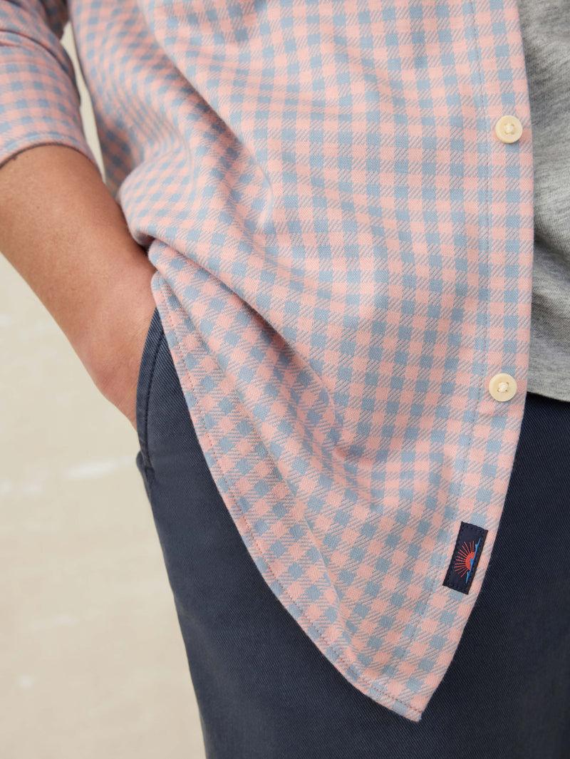Coastline Knit Shirt - Blue Coral Gingham Product Image
