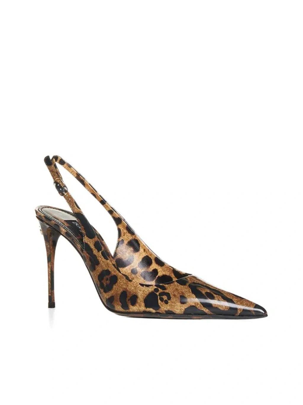 DOLCE & GABBANA Luxurious Leopard Printed Slingback Pumps For Women In Lavender Product Image