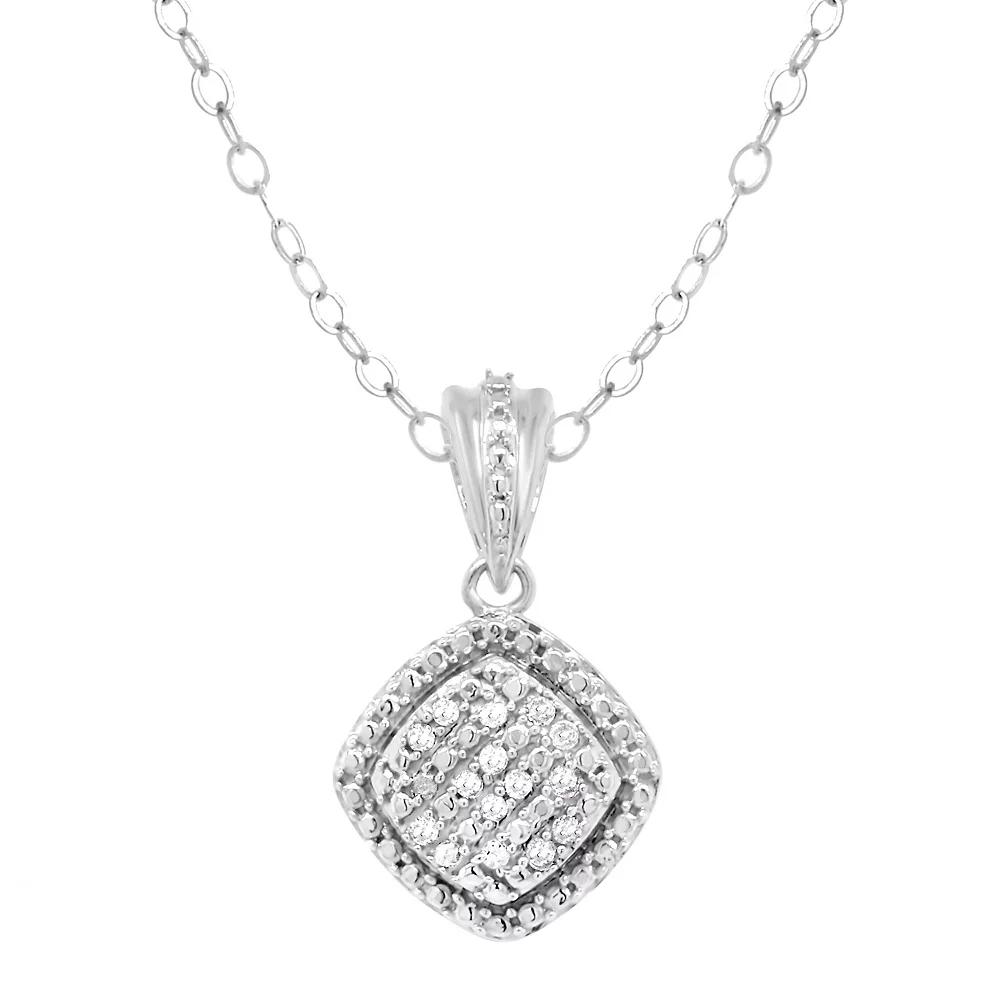 Celebration Gems Sterling Silver 1/10 Carat T.W. Diamond Pendant Necklace, Women's, Size: 18" Product Image