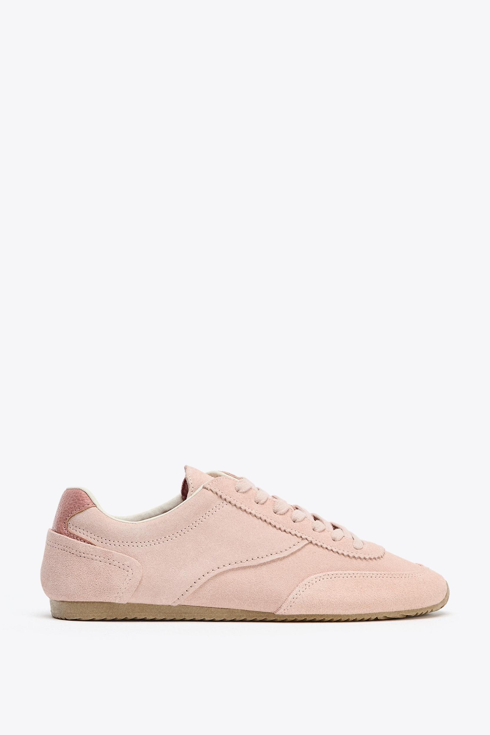 CONTRAST LEATHER SNEAKERS Product Image