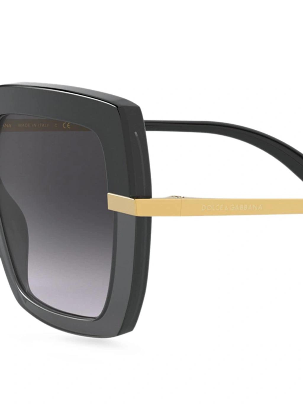 DOLCE & GABBANA Womens Black Dg4373 Square-frame Acetate Sunglasses In Light Grey Gradient Black Product Image