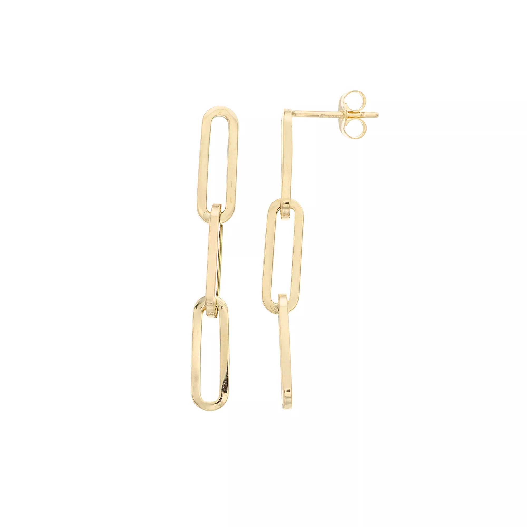 Au Naturale 14k Gold Paper Clip Chain Earrings, Women's Product Image