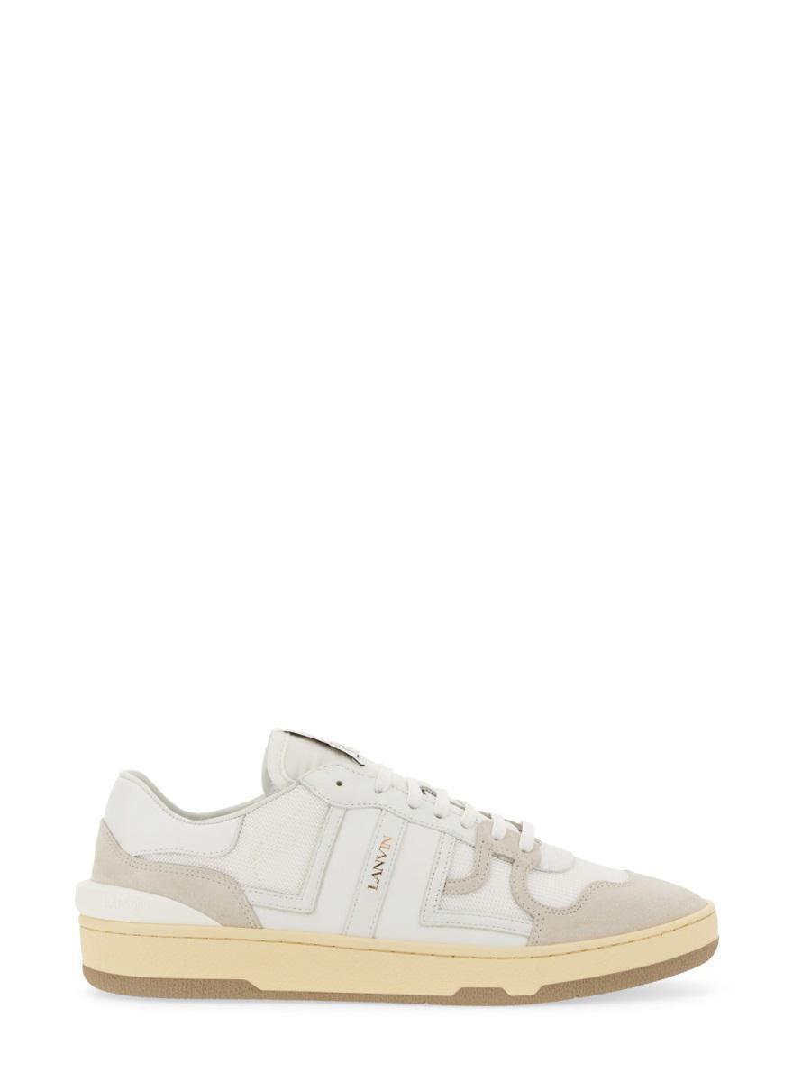 LANVIN Mesh And Leather Clay Sneakers With In White Product Image