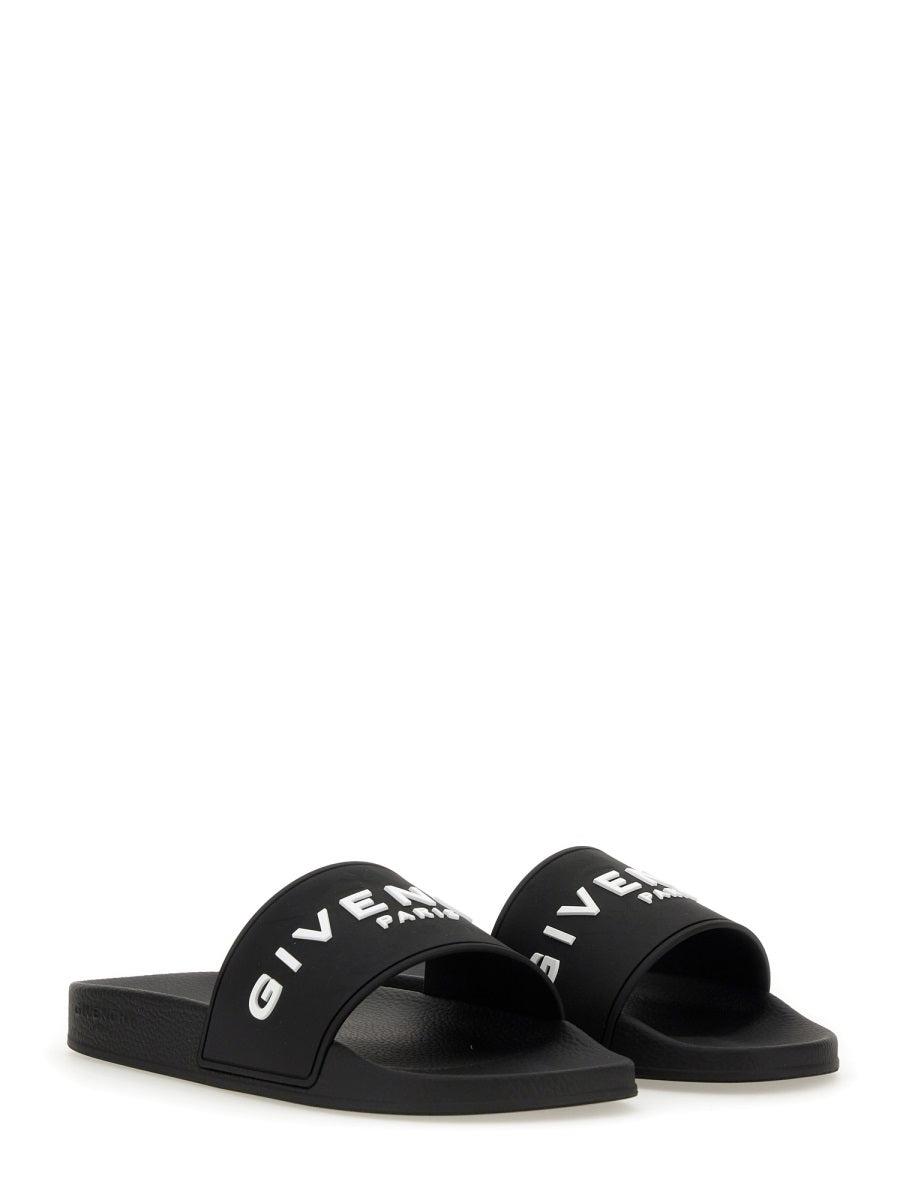 Black Logo-Print Pool Slides Product Image