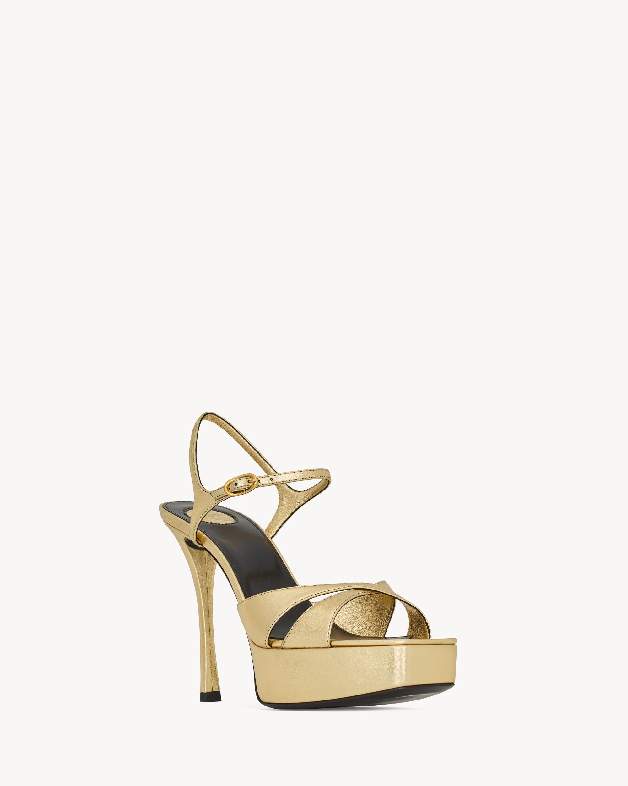 DEBBIE platform sandals in metallic leather Product Image