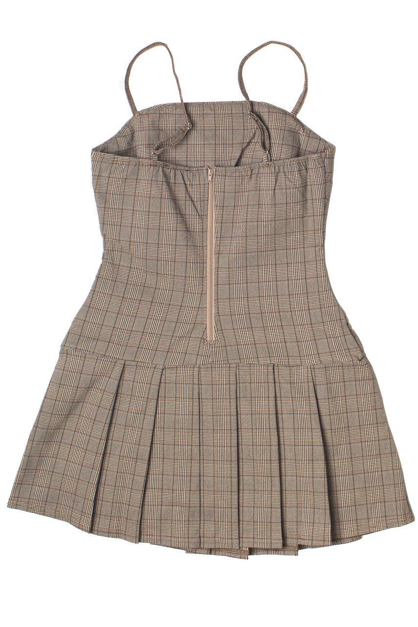 Plaid Belted Pleated Mini Dress Product Image