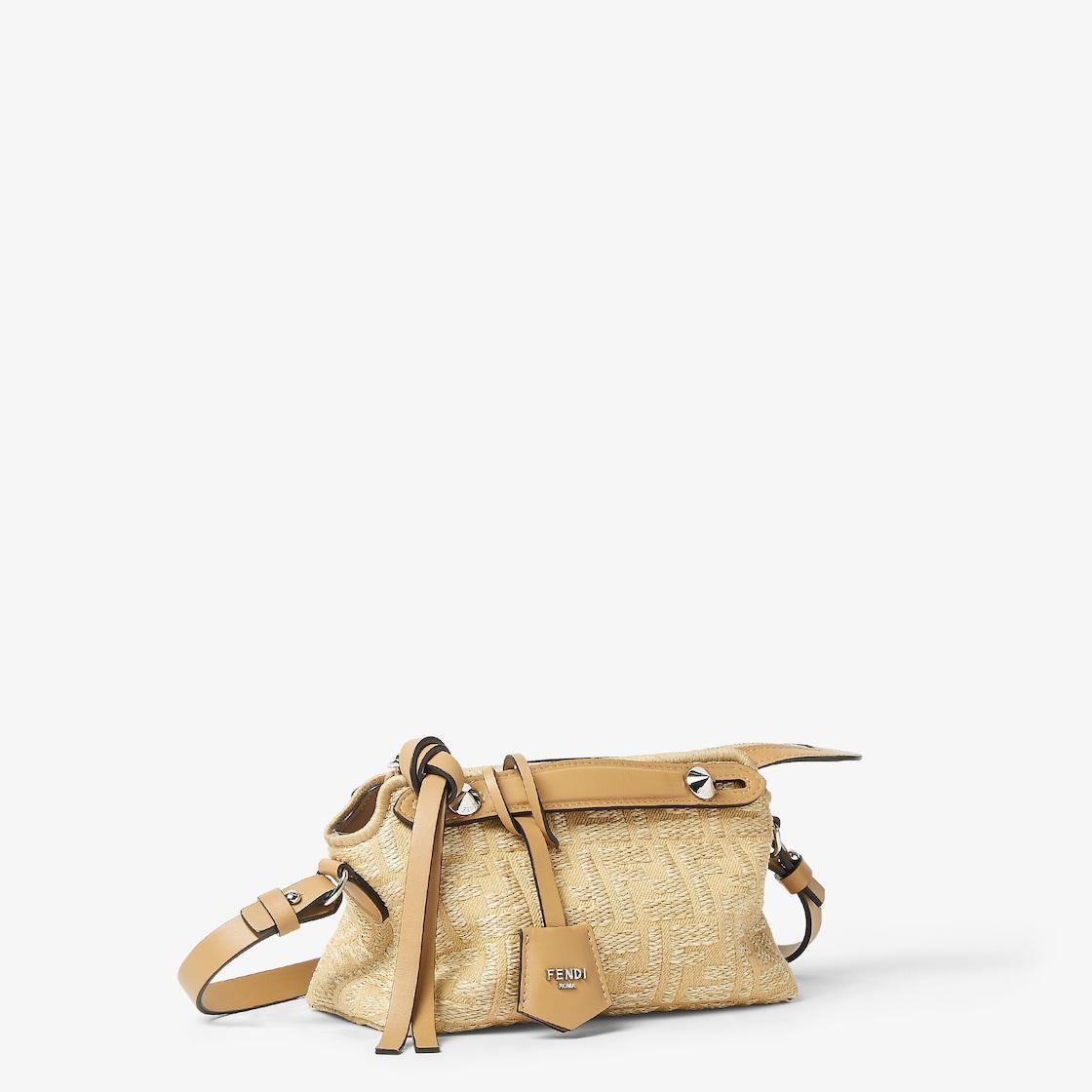 By The Way Soft MiniJacquard fabric mini-bag with raffia FF Product Image