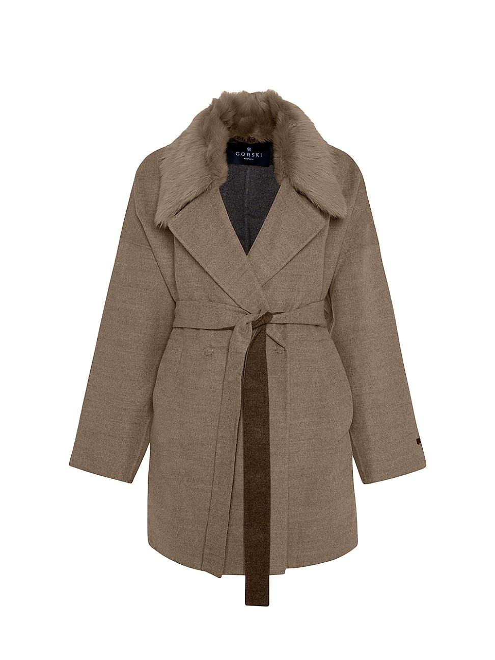 Womens Loro Piana Cashmere & Wool Belted Jacket Product Image
