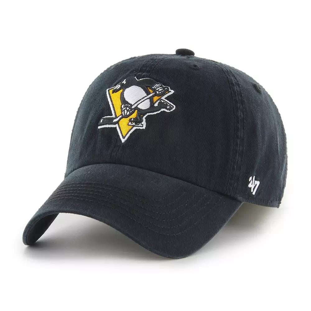 Men's '47 Black Pittsburgh Penguins Classic Franchise Fitted Hat,  Product Image