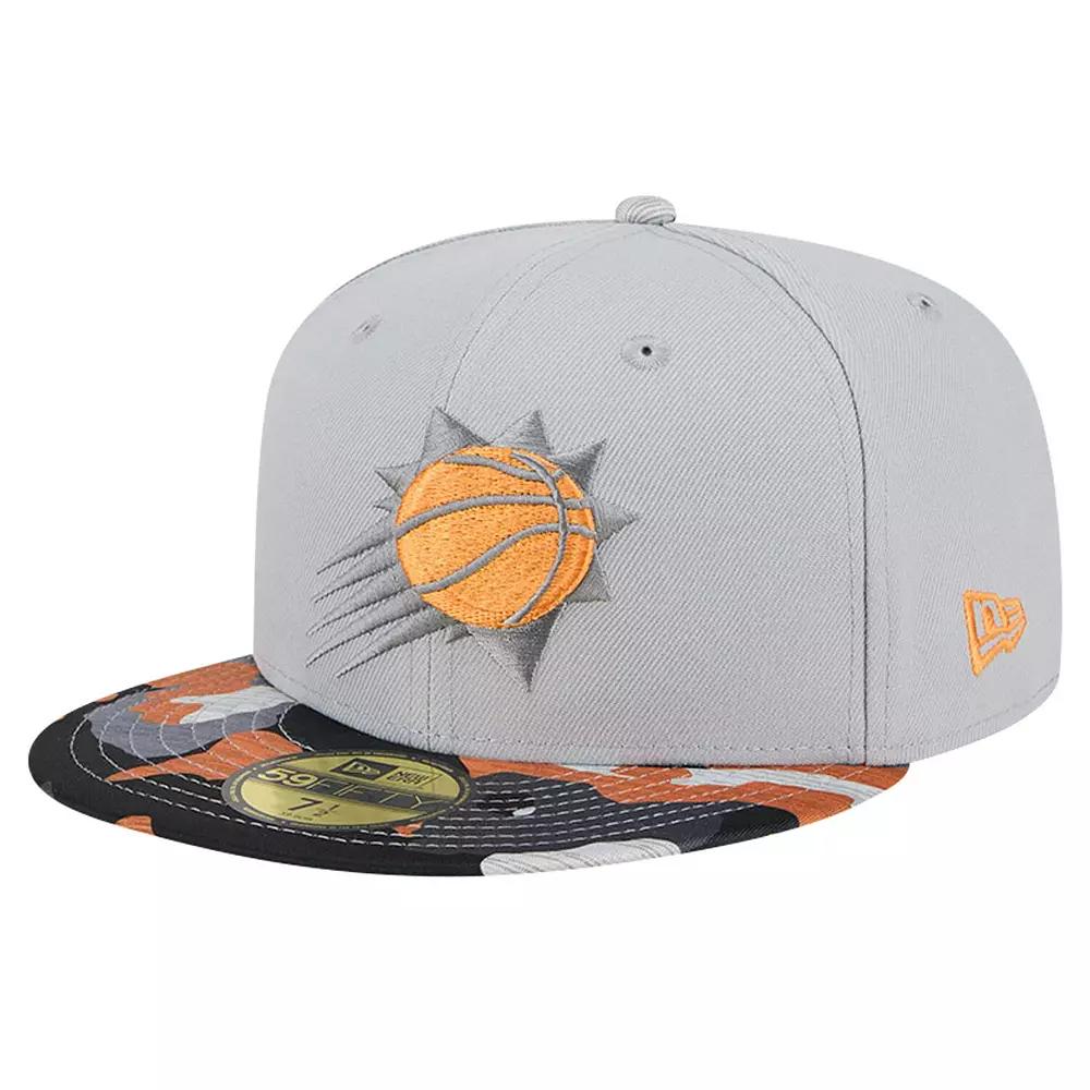 Men's New Era Gray Phoenix Suns Active Color Camo Visor 59FIFTY Fitted Hat,  Product Image