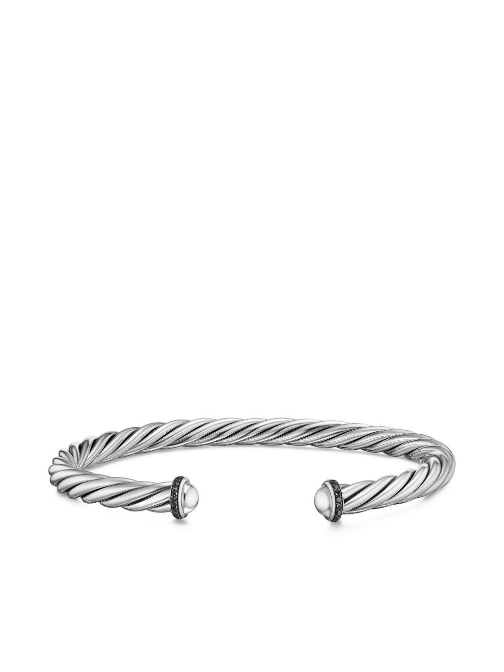 sterling silver Cable Cuff diamond bracelet (6mm) Product Image