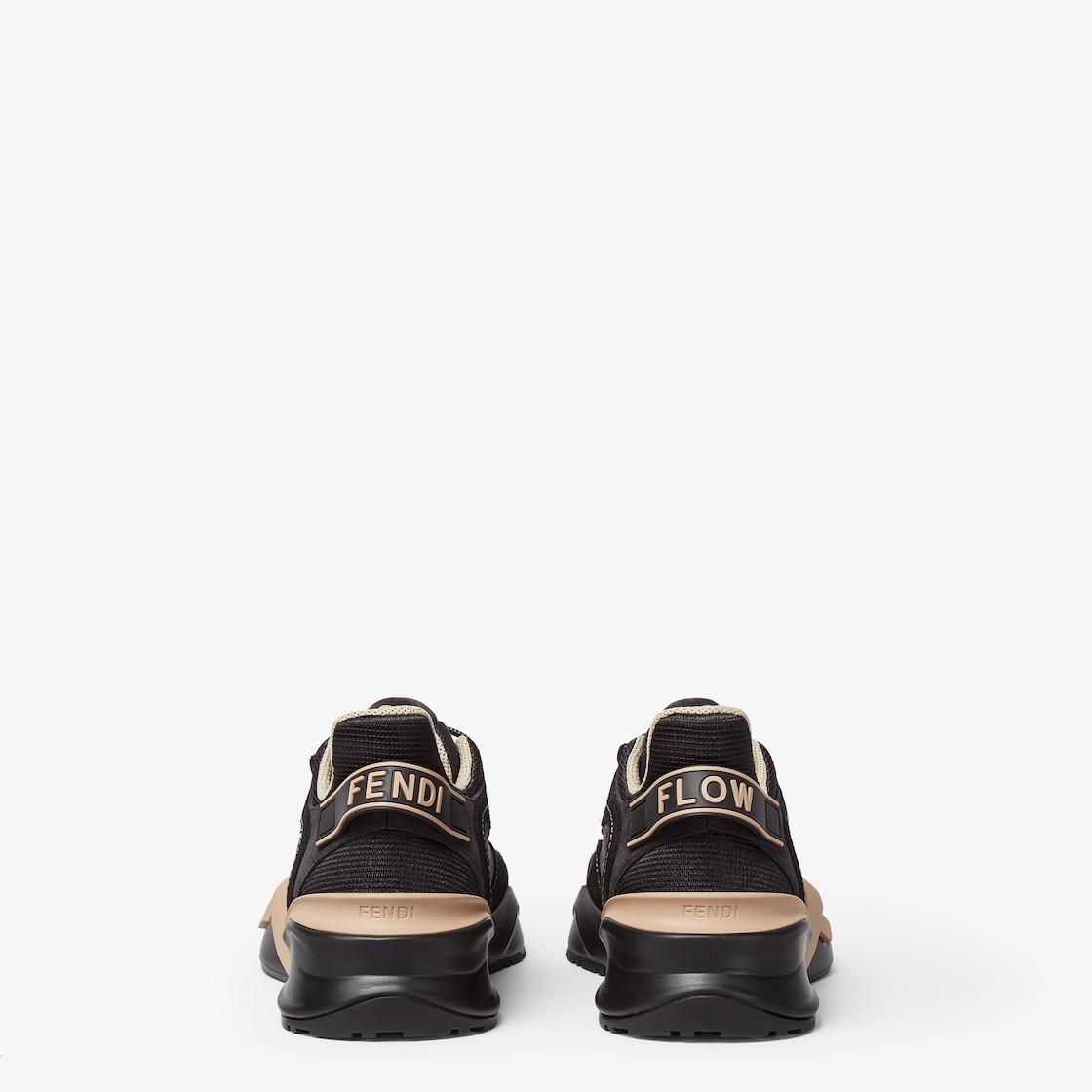 Fendi FlowBlack mesh and suede low tops Product Image