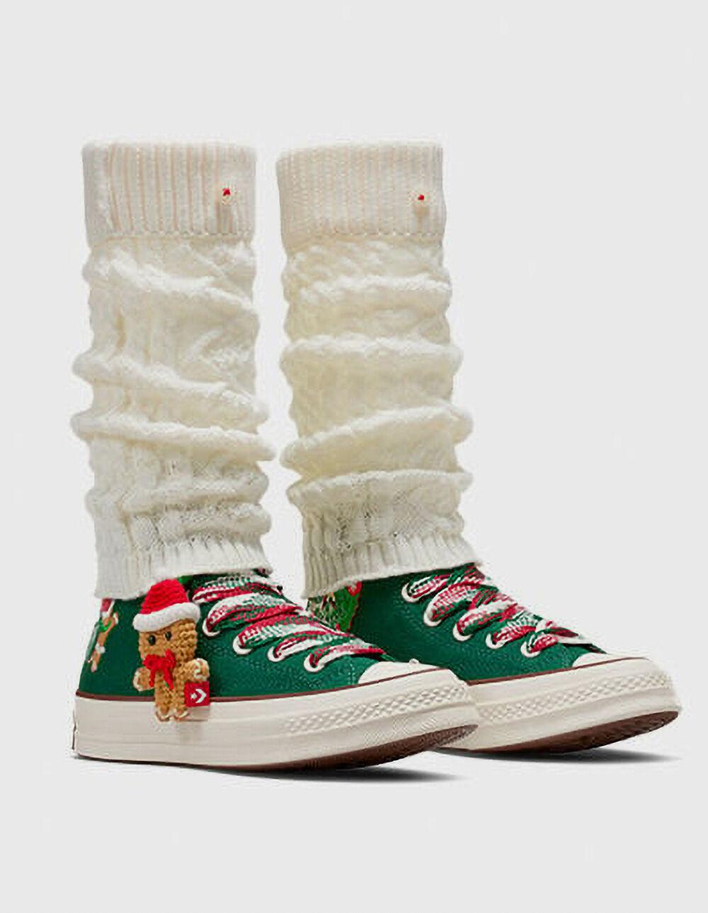 CONVERSE Chuck 70 Christmas High Top Womens Shoes - GREEN Product Image