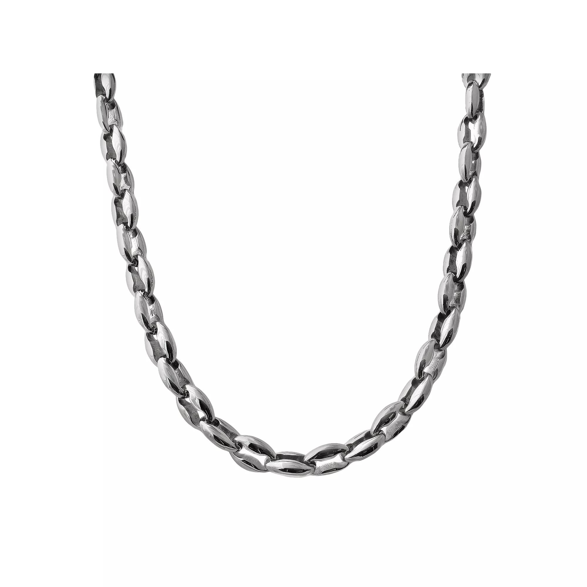 Stainless Steel Anchor Necklace - Men, Mens Grey Product Image