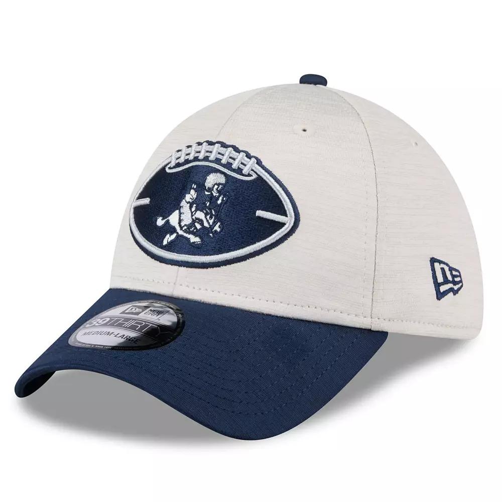 Men's New Era Stone/Navy Dallas Cowboys 2024 Sideline Historic 39THIRTY Flex Hat, Size: Medium/Large, Team Product Image