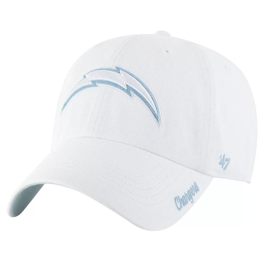 Women's '47 White Los Angeles Chargers Ballpark Cheer Clean Up Adjustable Hat Product Image