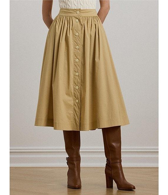 Lauren Ralph Lauren Shirred Waist A-Line Skirt Product Image