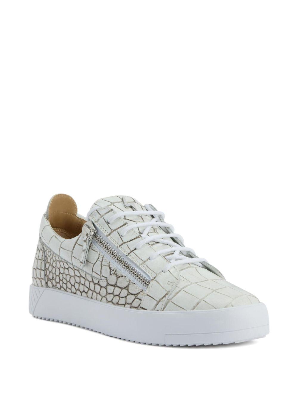 Frankie crocodile-effect zip sneakers Product Image