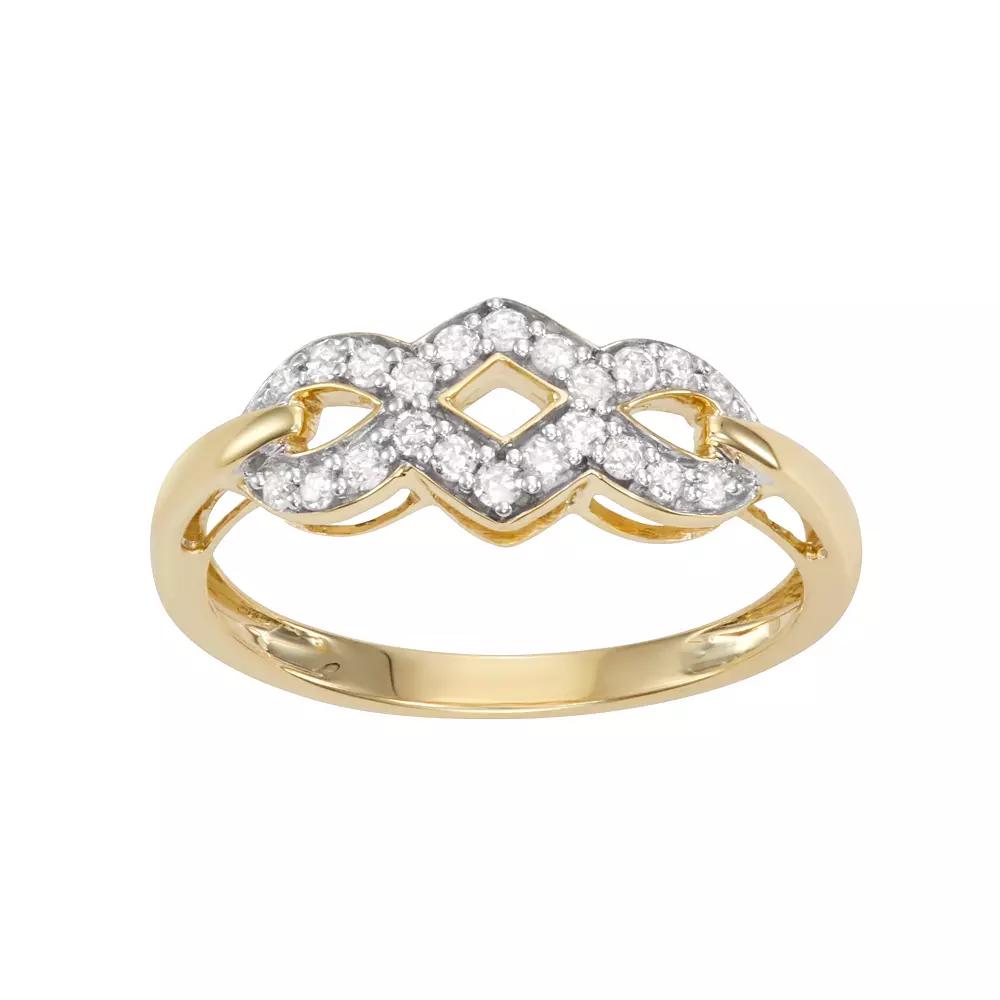 HDI 10k Gold 1/4 Carat T.W. Diamond Fashion Ring, Women's, Size: 5 Product Image