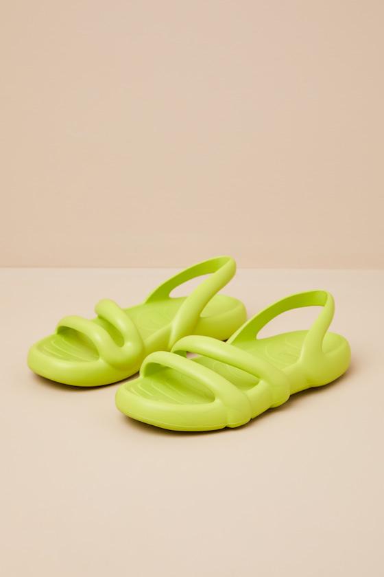 Kobarah Bright Yellow Strappy Slingback Sandals Product Image