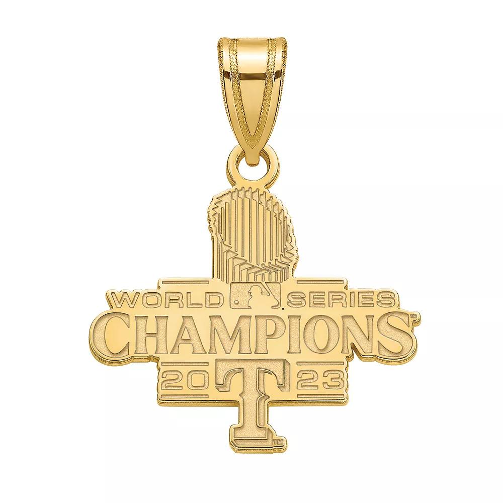 LogoArt 14k Gold Over Sterling Silver 2023 World Series Champs Texas Rangers Medium Pendant, Women's Product Image