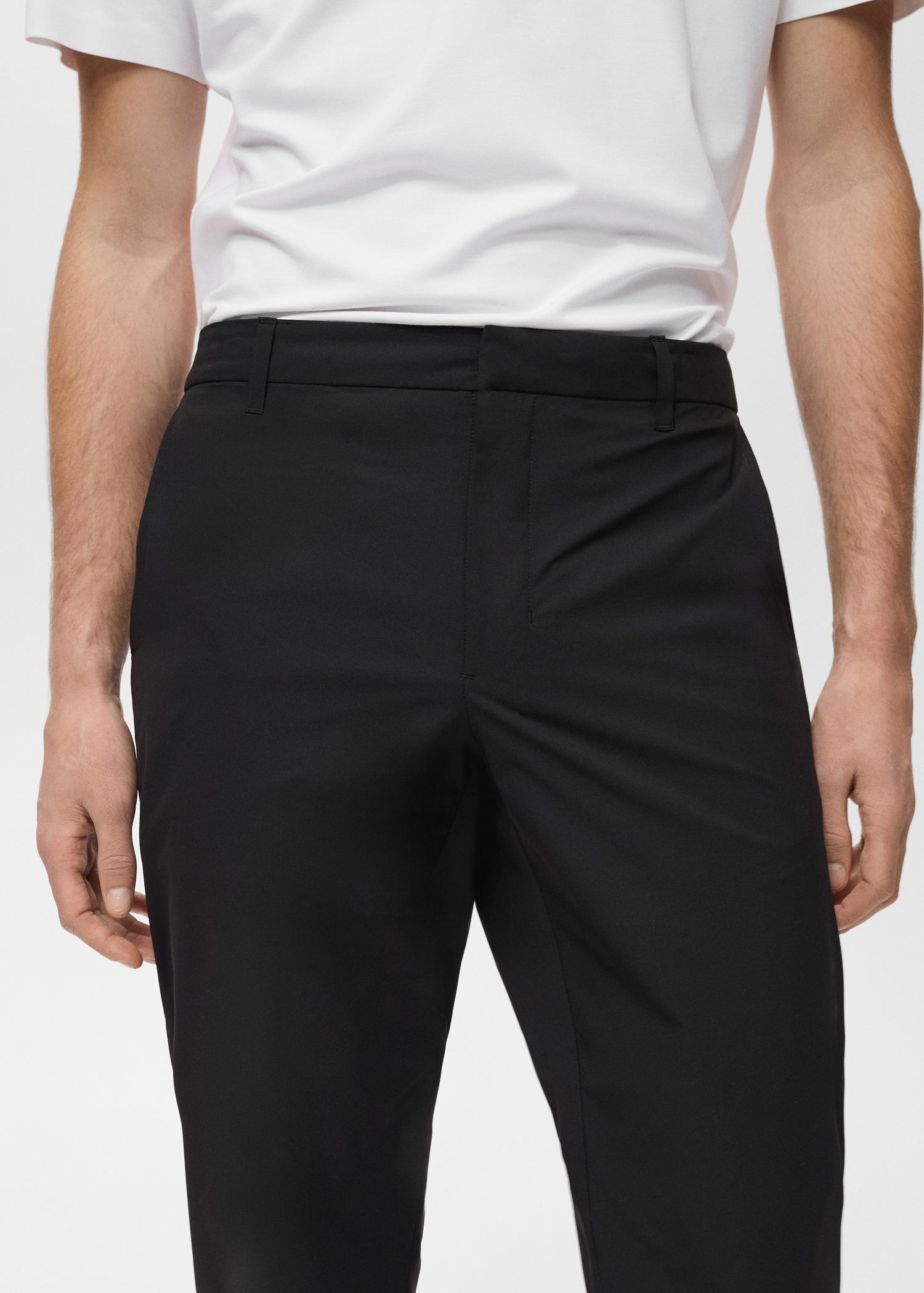 Stretch fabric slim-fit pants with drawstring - Men | MANGO USA Product Image