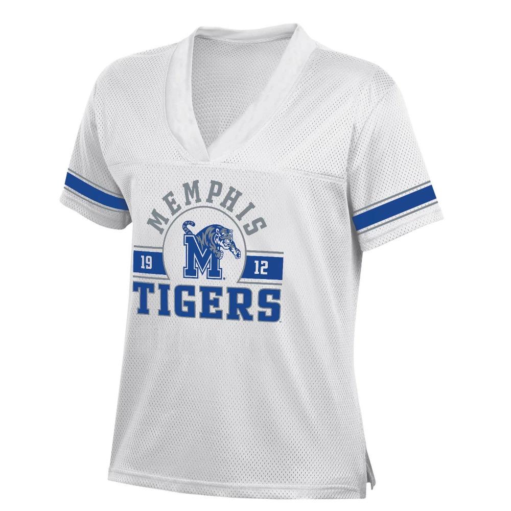 NCAA Memphis Tigers Women's White Jersey : Fit, V Neck, Short Sleeve Product Image