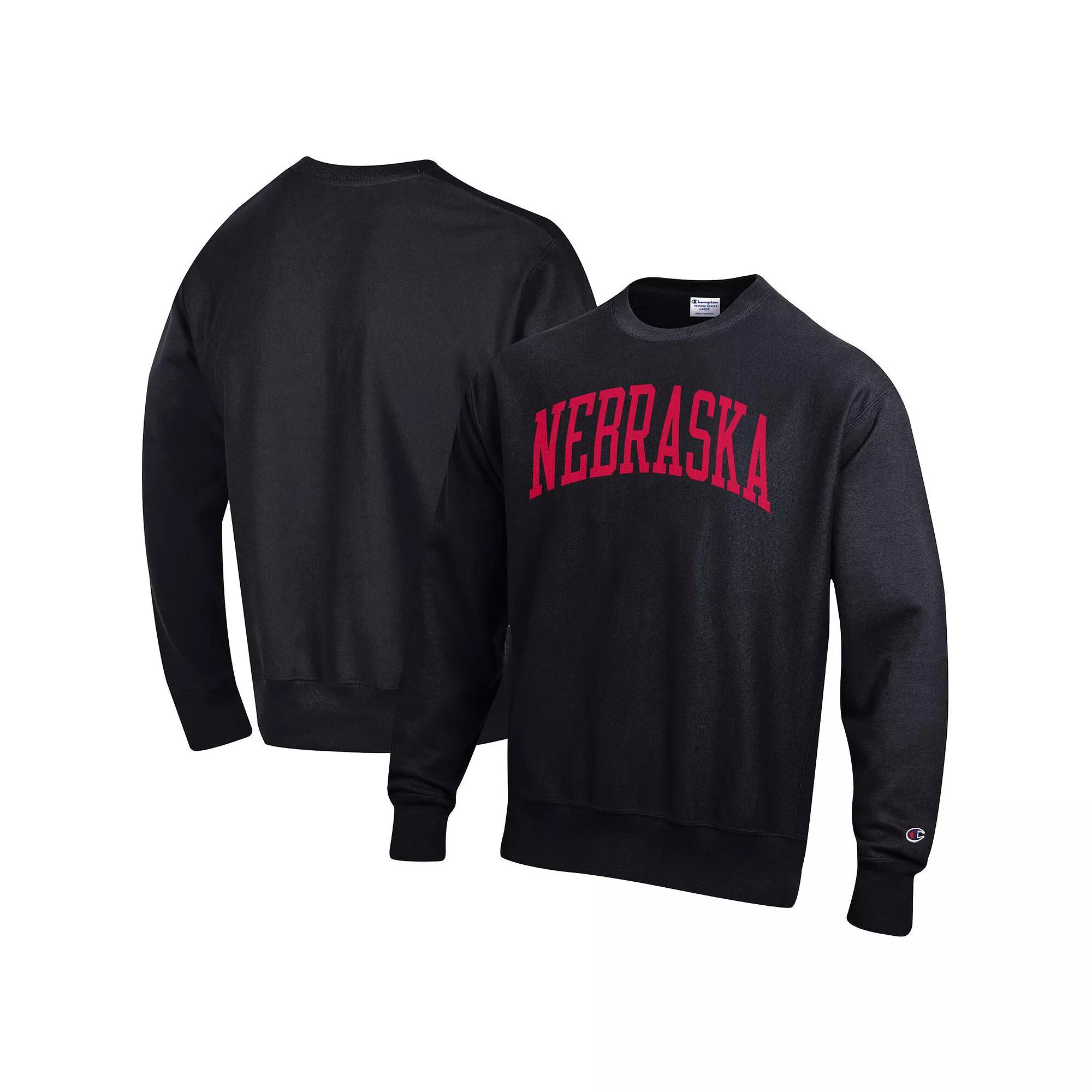 Men's Champion Black Purdue Boilermakers Arch Reverse Weave Pullover Sweatshirt, Size: Small Product Image