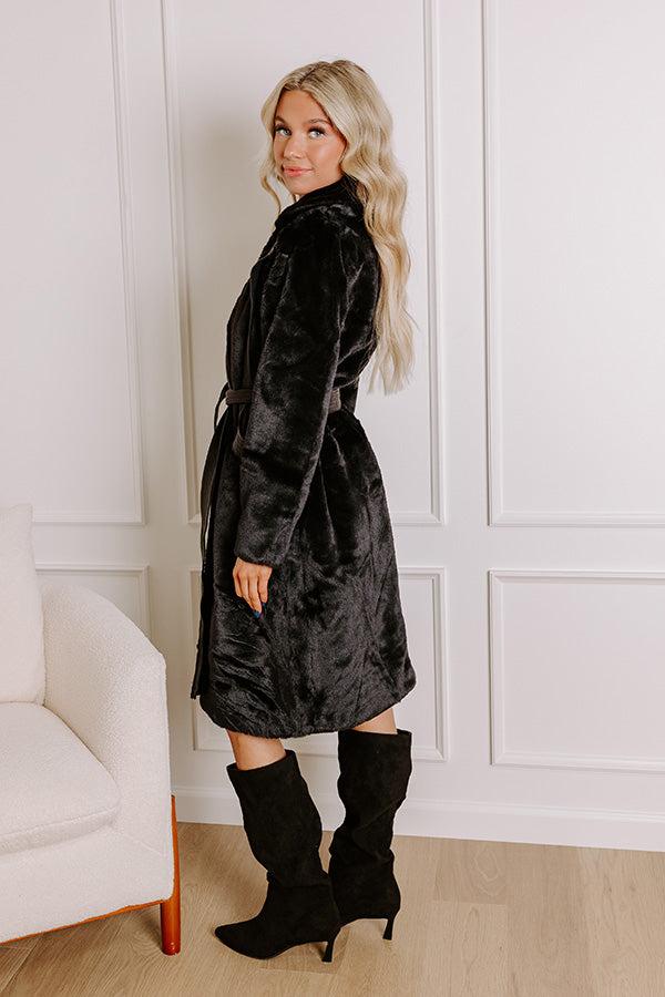 Warm Embrace Plush Coat In Black Product Image