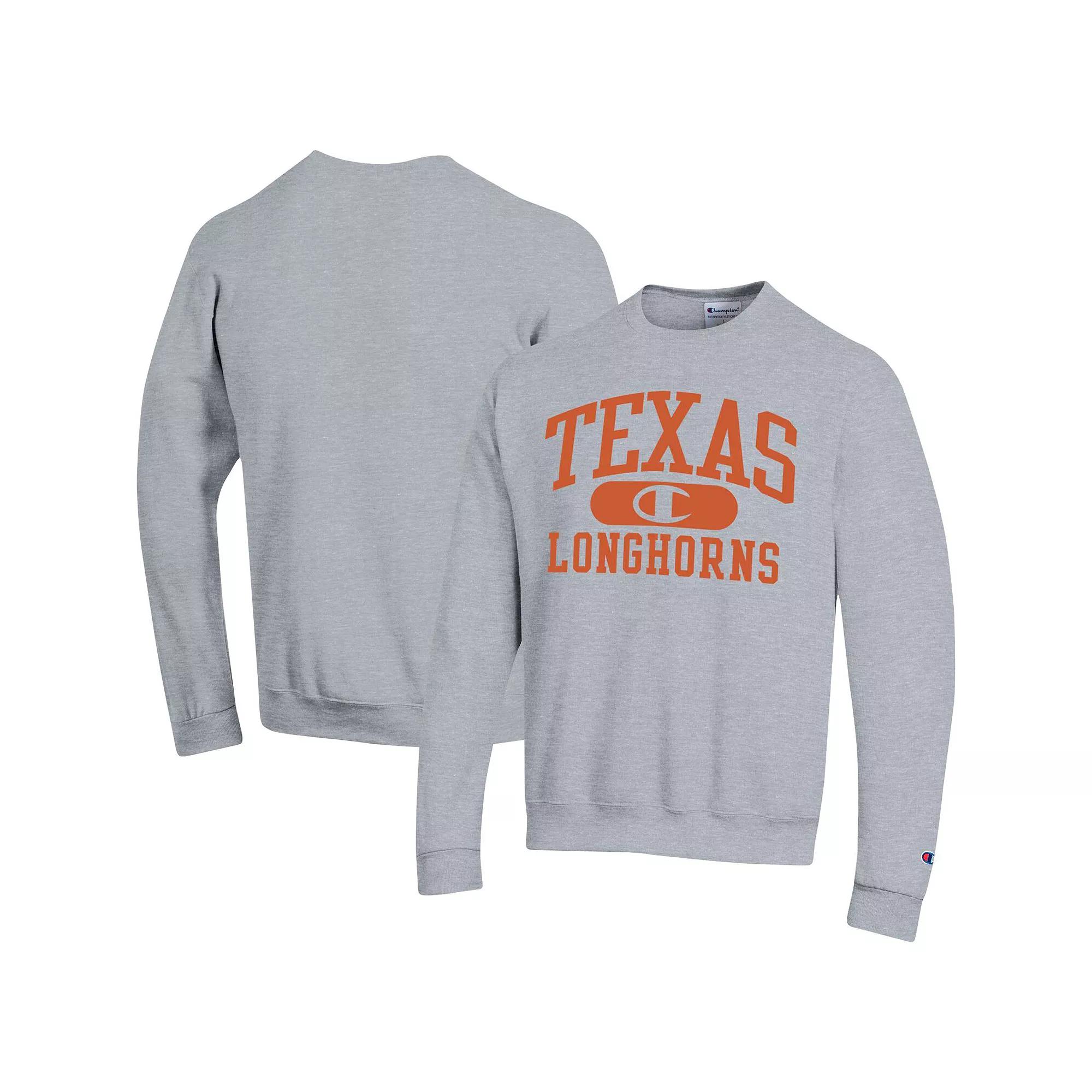 Men's Champion Heather Gray Texas Longhorns Arch Pill Sweatshirt,  Product Image