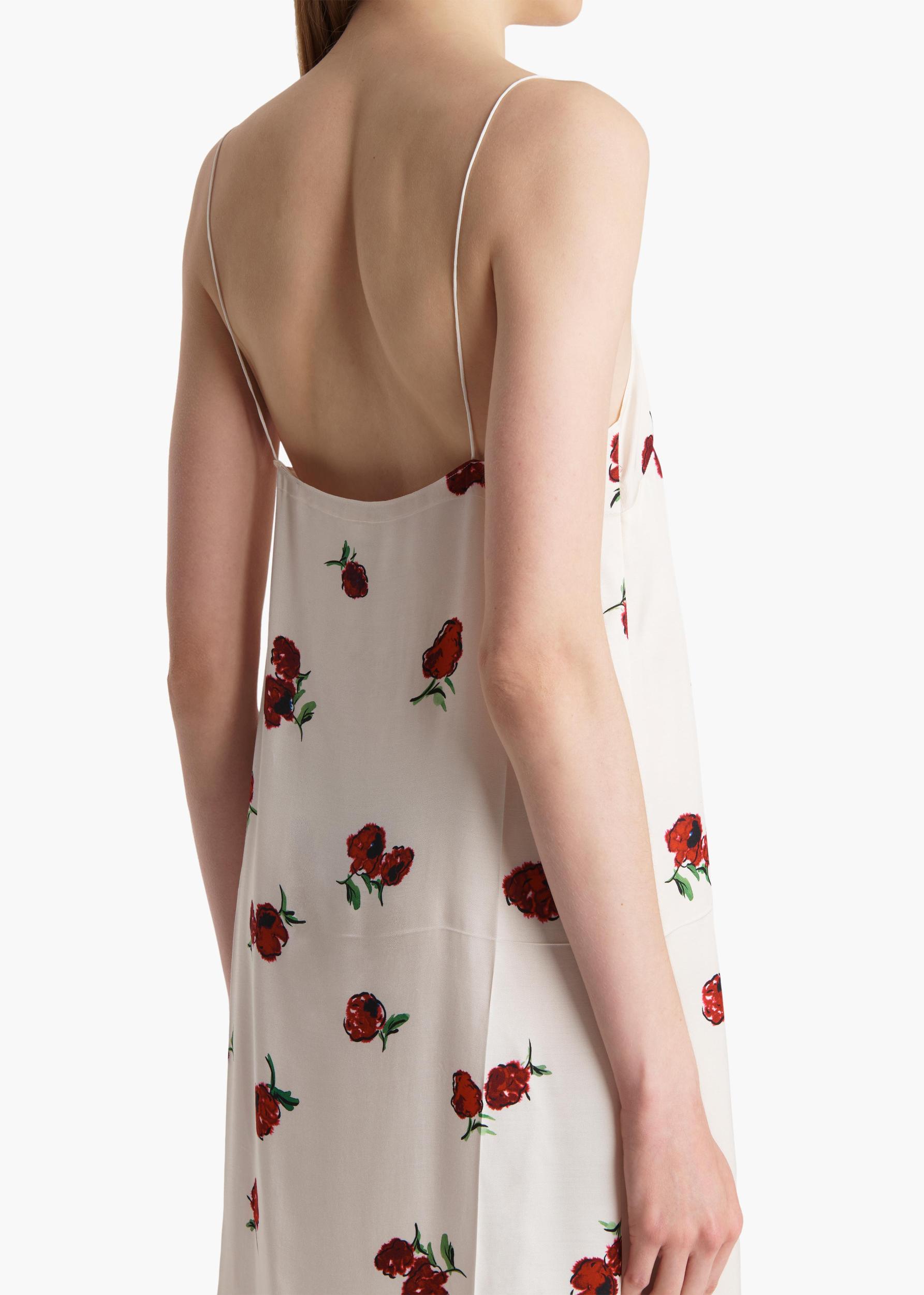 Sicily Dress in Cream with Raspberry Print Product Image
