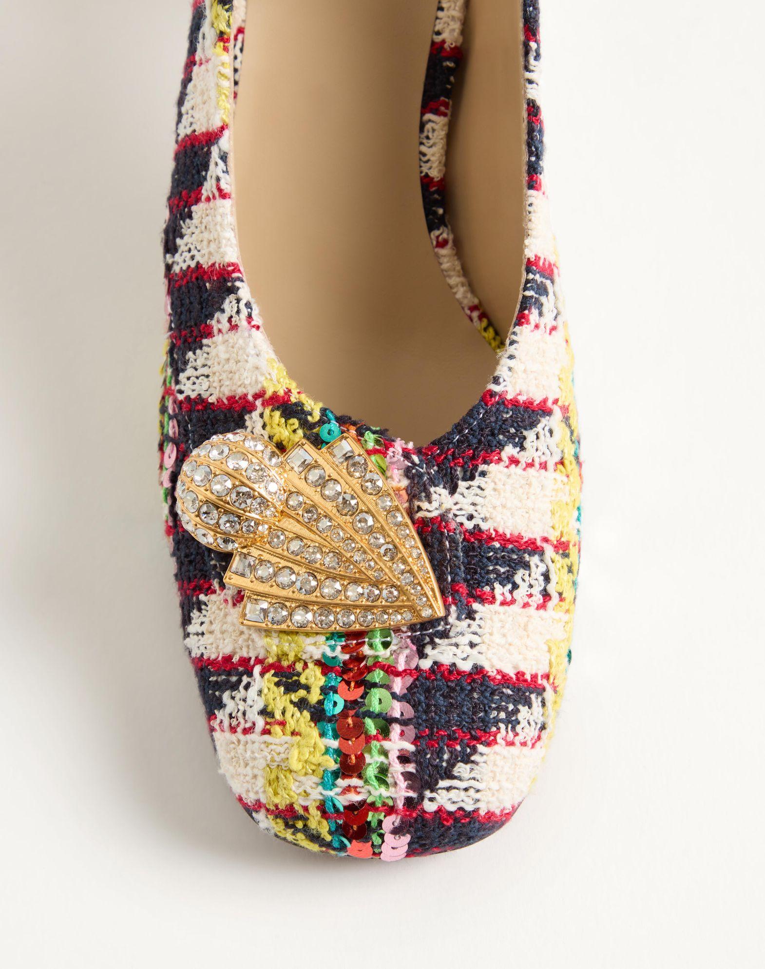 Adamantine Slingback Pumps In Tweed 60Mm Product Image