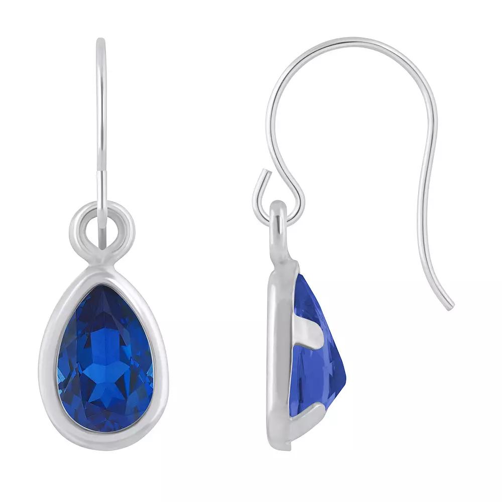 Celebration Gems Sterling Silver Pear Shape Gemstone Drop Earrings, Women's, Created Blue Product Image