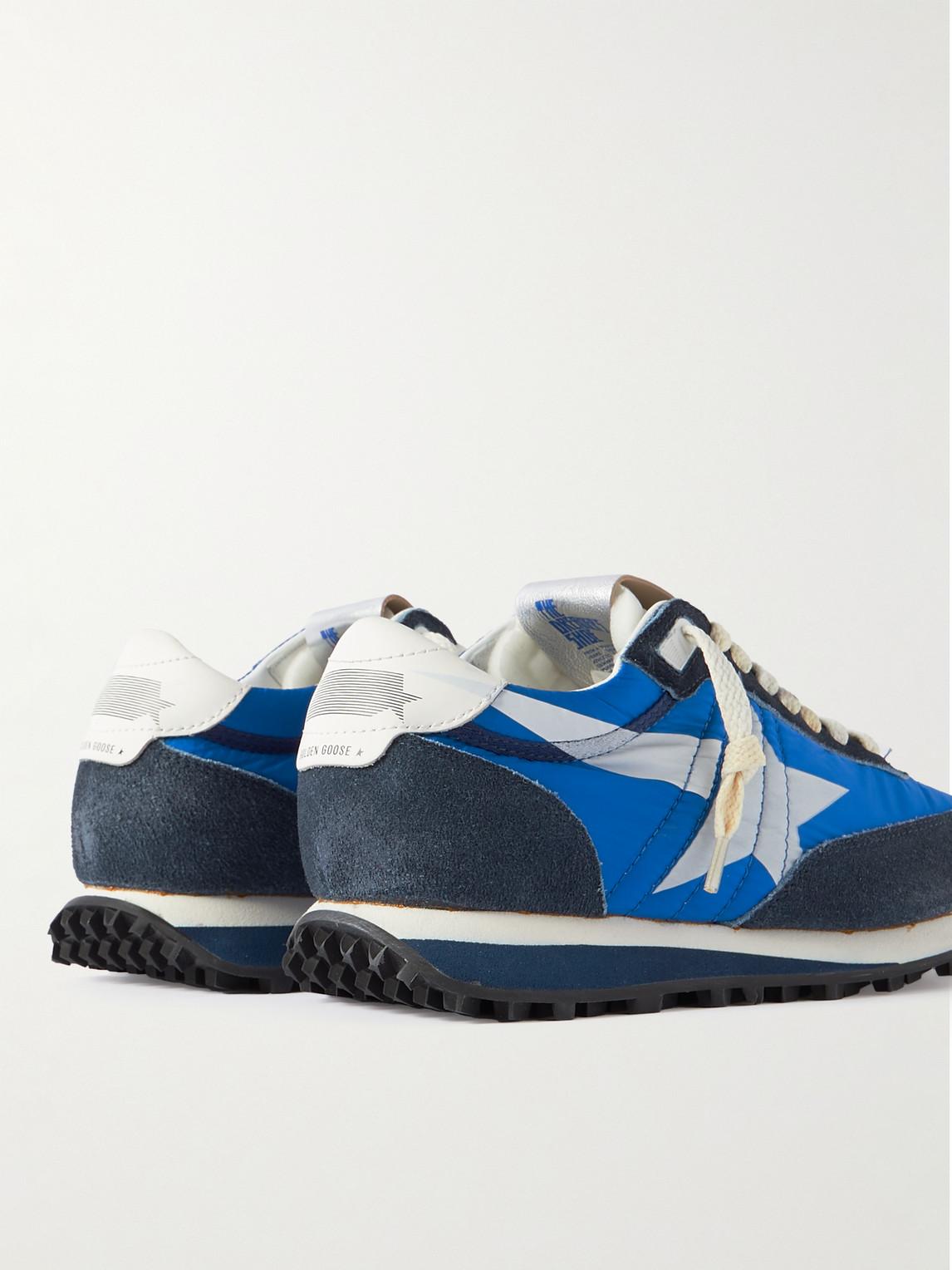 GOLDEN GOOSE Deluxe Brand Running Marathon Nylon Upper Suede Sneakers In Blue Product Image