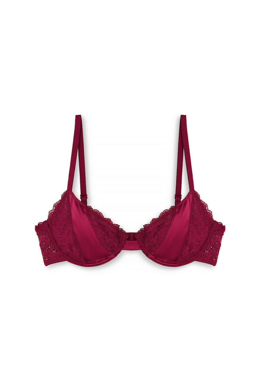 Satin Detail Wire Bra Product Image