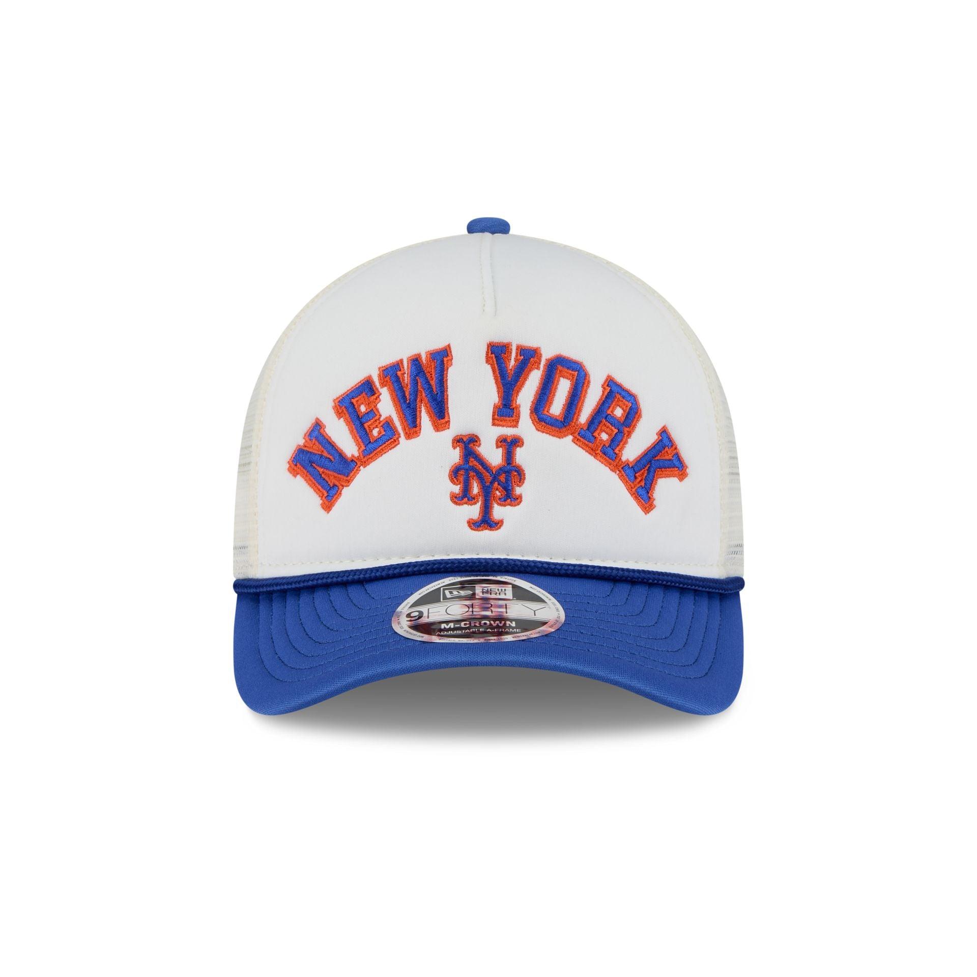 New York Mets Chrome Arch 9FORTY M-Crown A-Frame Trucker Hat Male Product Image