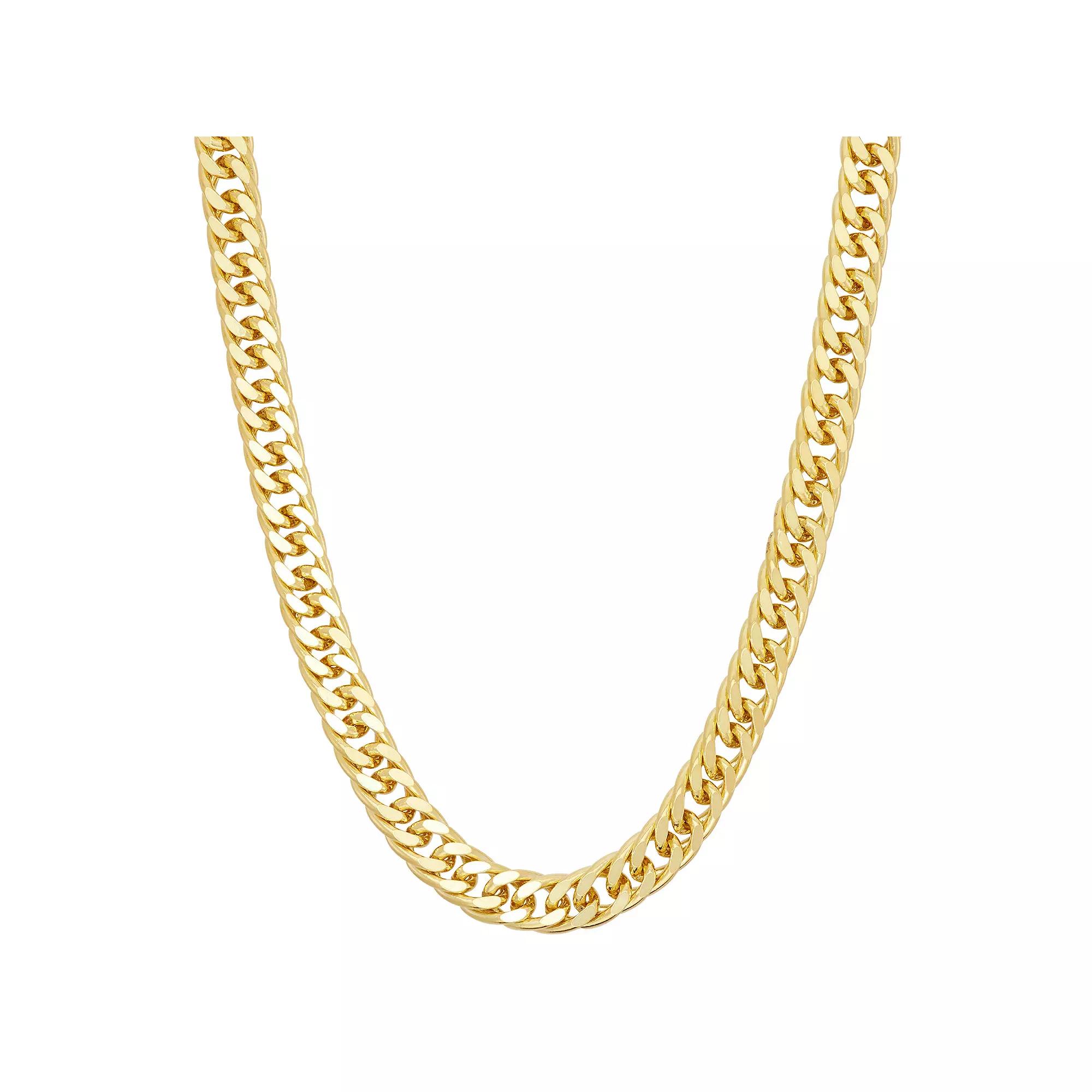 Men's Sterling Silver Miami 4.6mm Cuban Curb Chain Necklace, Size: 20", Gold Tone Product Image
