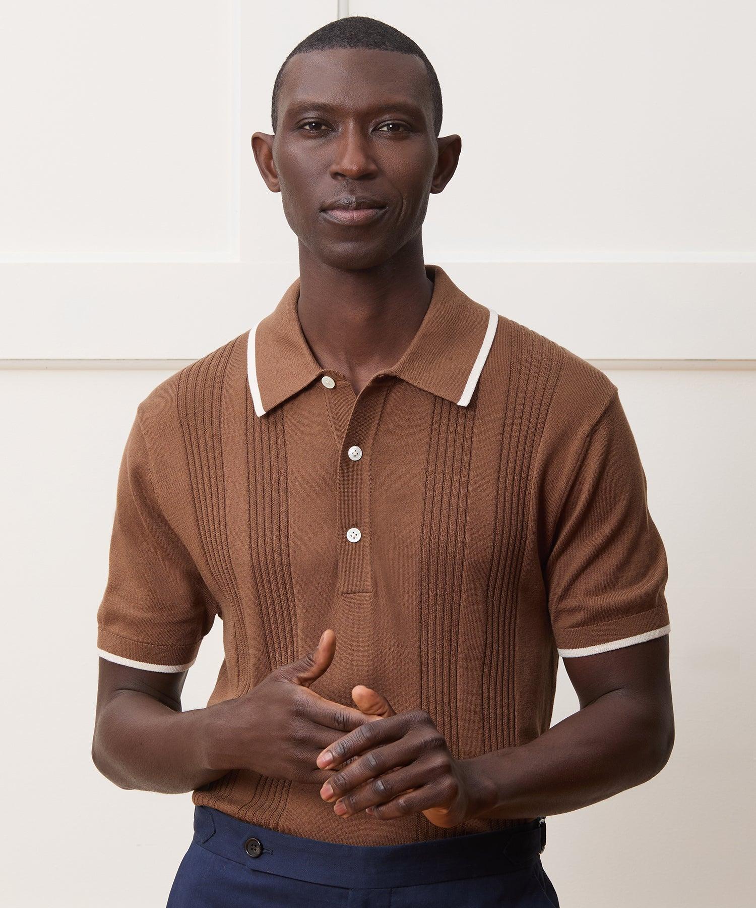 Silk-Cotton Tipped Sweater Polo Product Image