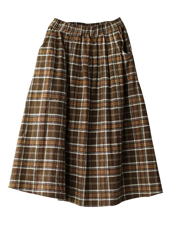 Artistic Retro Plaid A-Line Skirt Product Image