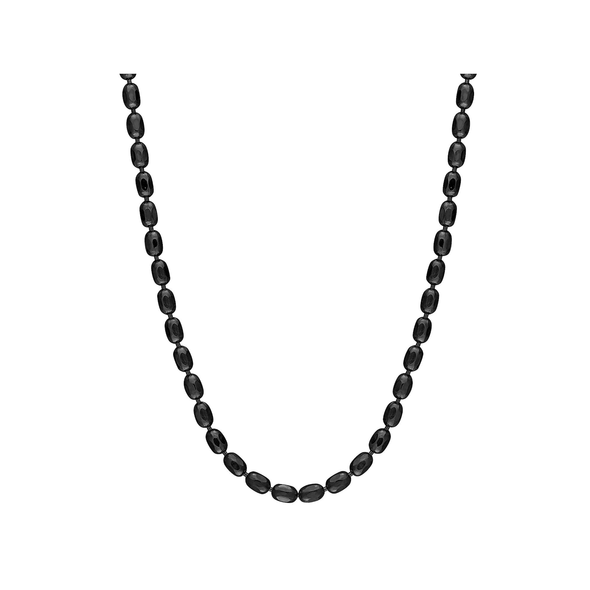 Stella Grace Black Plated Silver Ball Chain Necklace, Women's,  Product Image