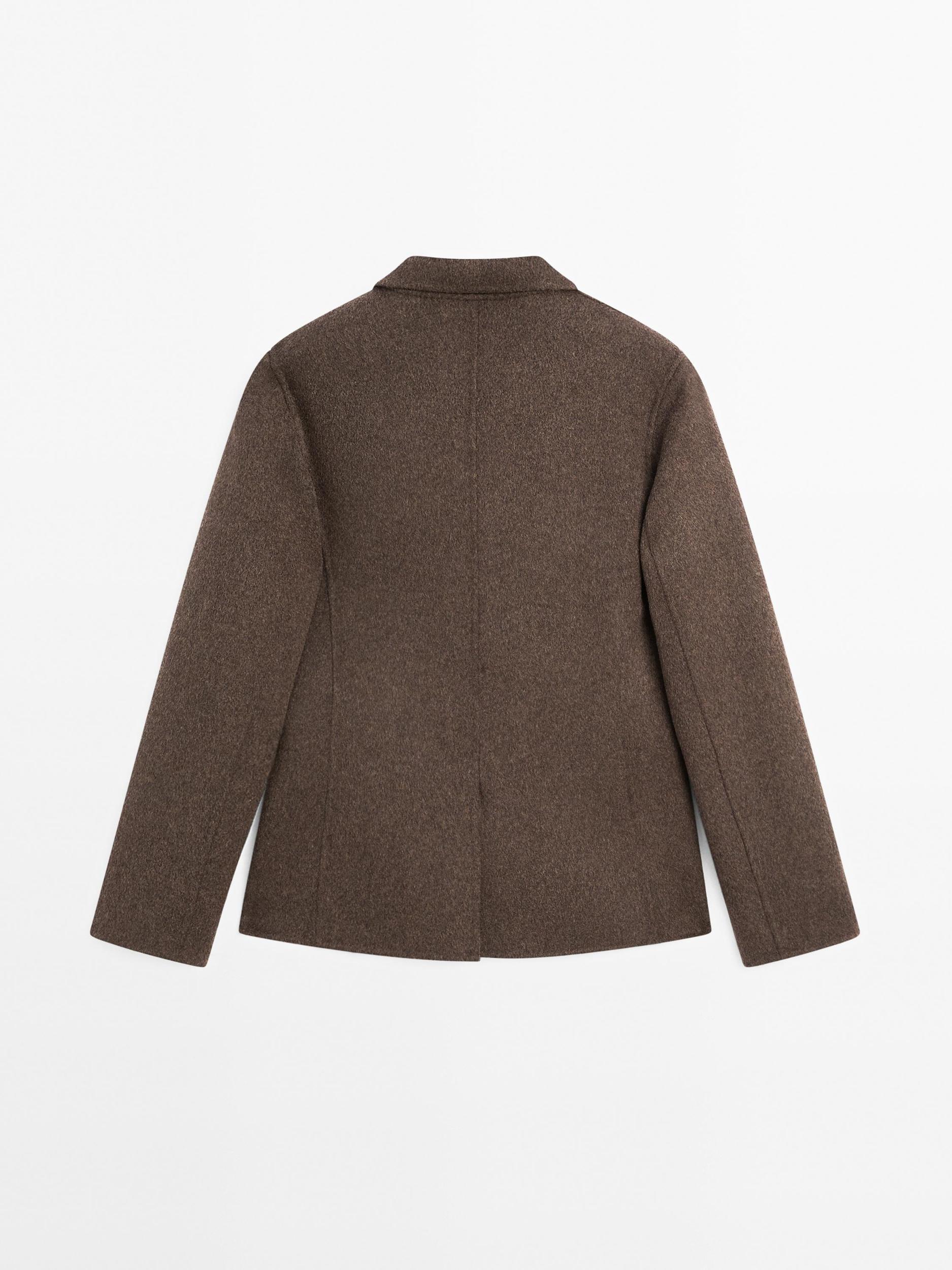 Wool blend blazer with tailored collar Product Image