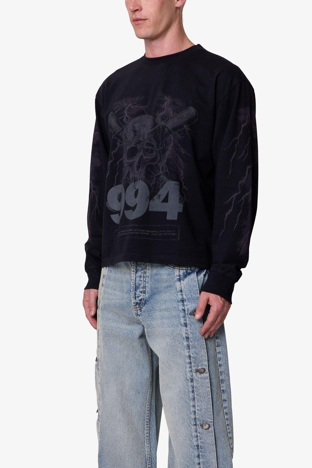 Crossbone L/S Tee - Washed Black Product Image