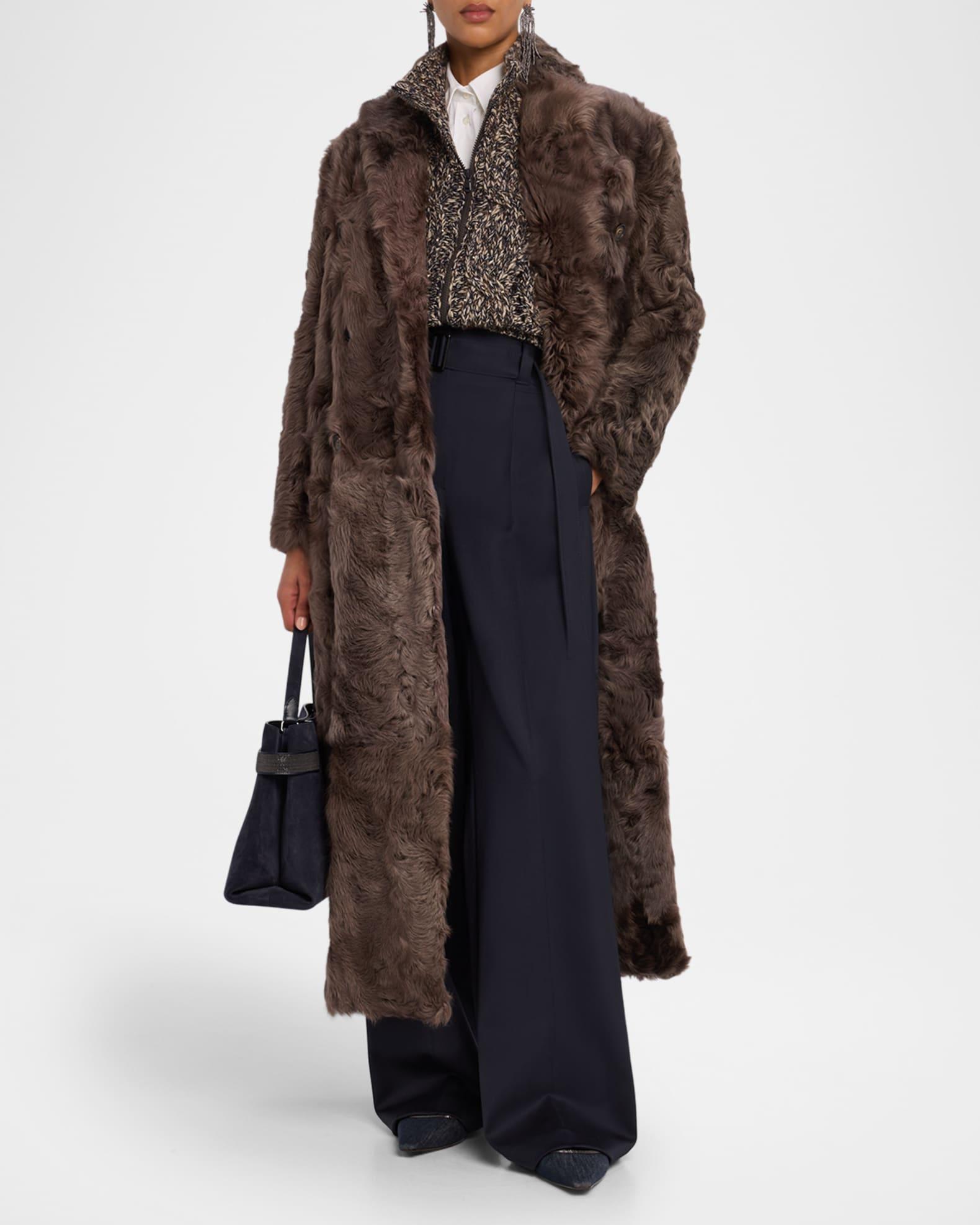 Paillette Marbled Mohair Cable Knit Zip Cardigan Product Image