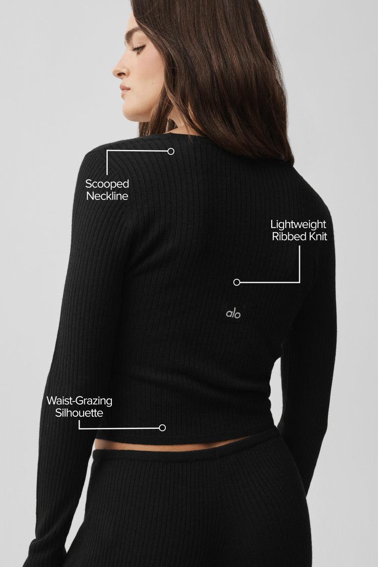 Sweater Knit Unwind Long Sleeve - Black Product Image