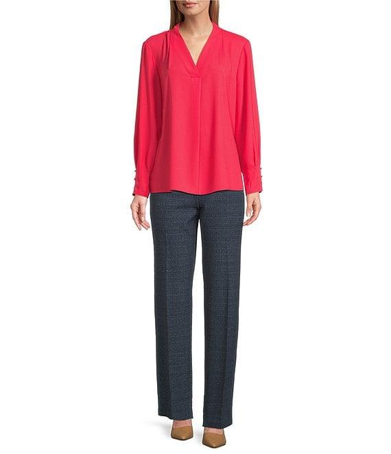 Investments Woven Long Sleeve V-Neck Top Product Image